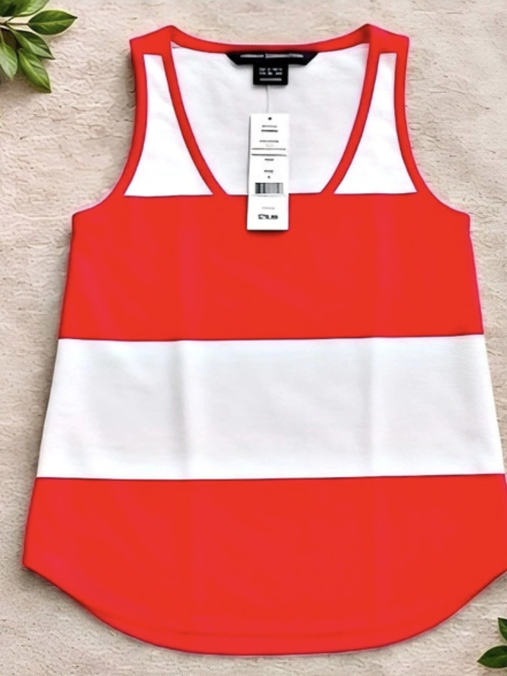NWT French Connection Bold Block Stripe Tank Sz 8